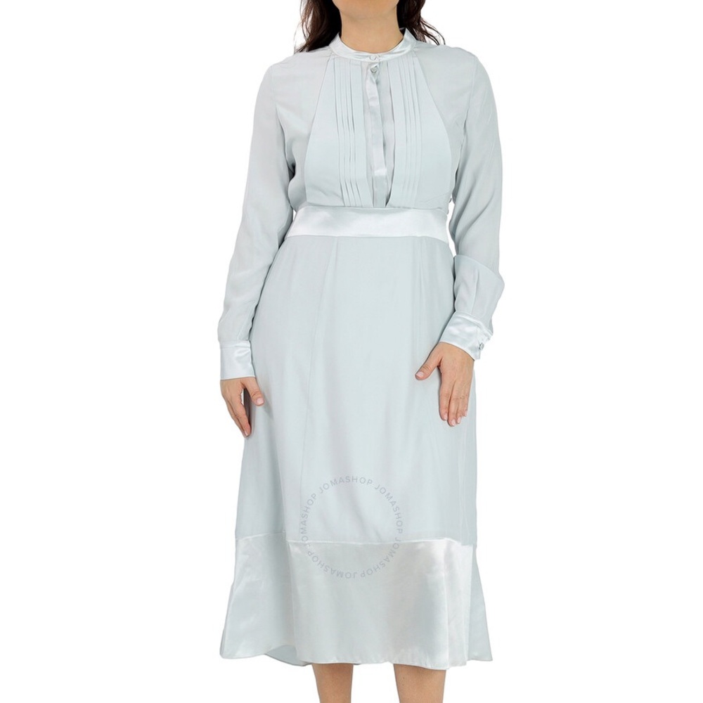 NWT Burberry Pale Blue Silk Satin Dress